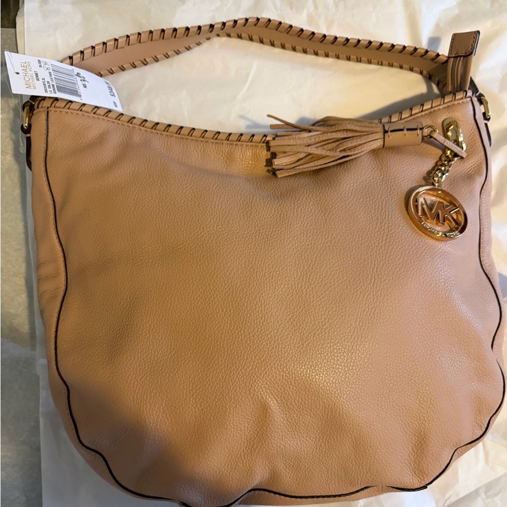 Michael Kors Camel Leather Hobo Bag